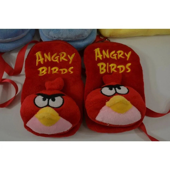 Angry Birds Plush Zipper Pouch Lot of 5 Miniature Carry  Bags Phone Case EX - Picture 2 of 9